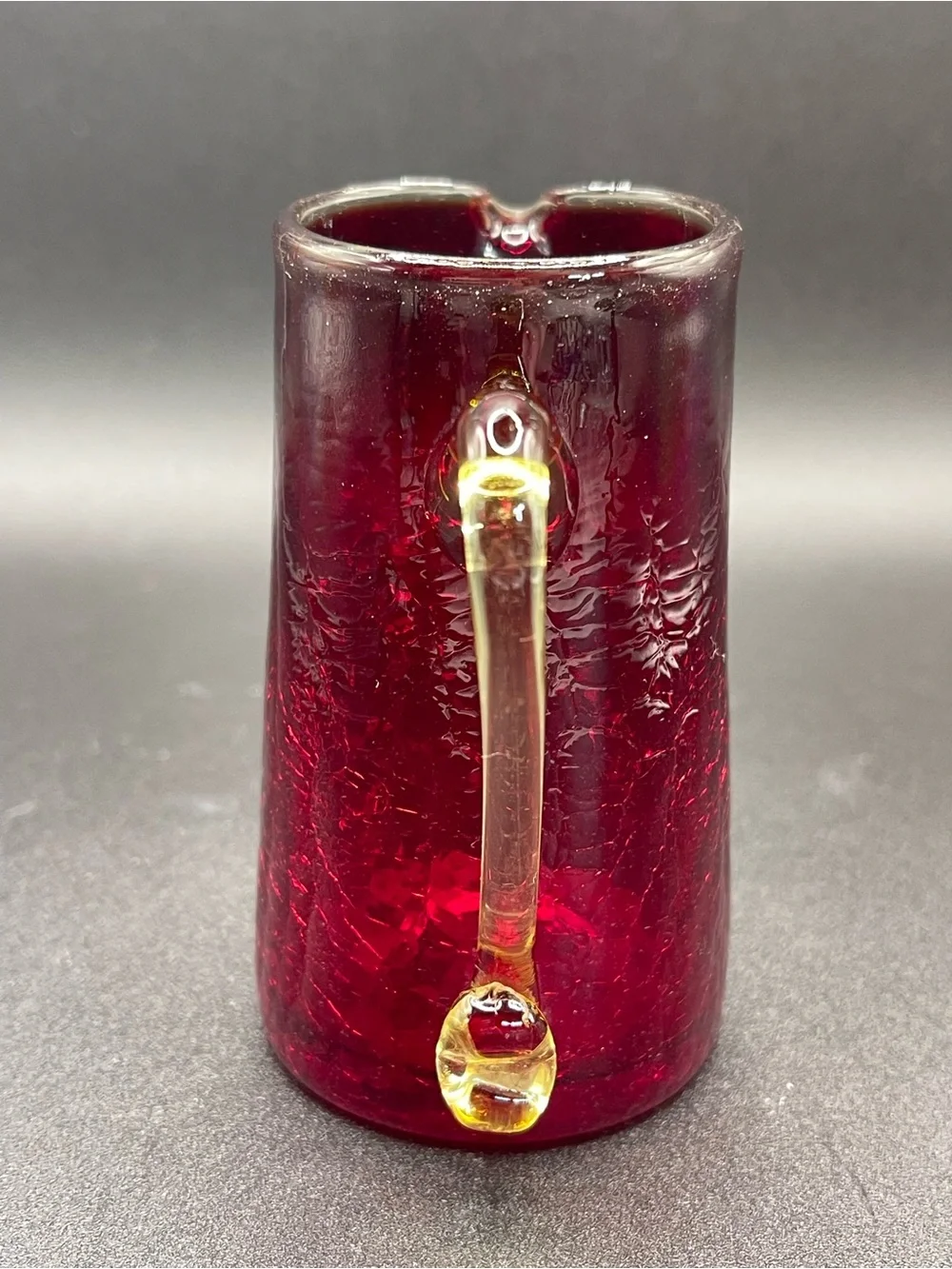 Vintage Pilgrim Red Crackle Glass Mini Pitcher
